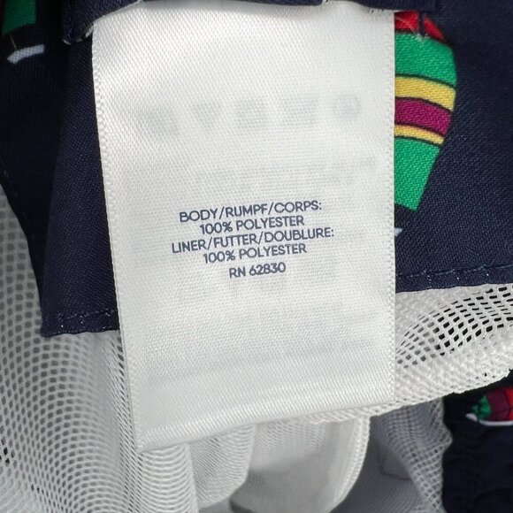 Lands End Swim Trunks Lined Men's size large navy all over sailboat print bathin - Picture 10 of 12